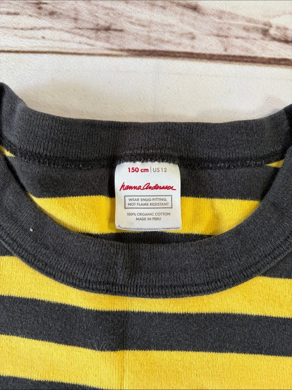 Hanna Andersson Yellow and Black Striped Kids Pajama Set